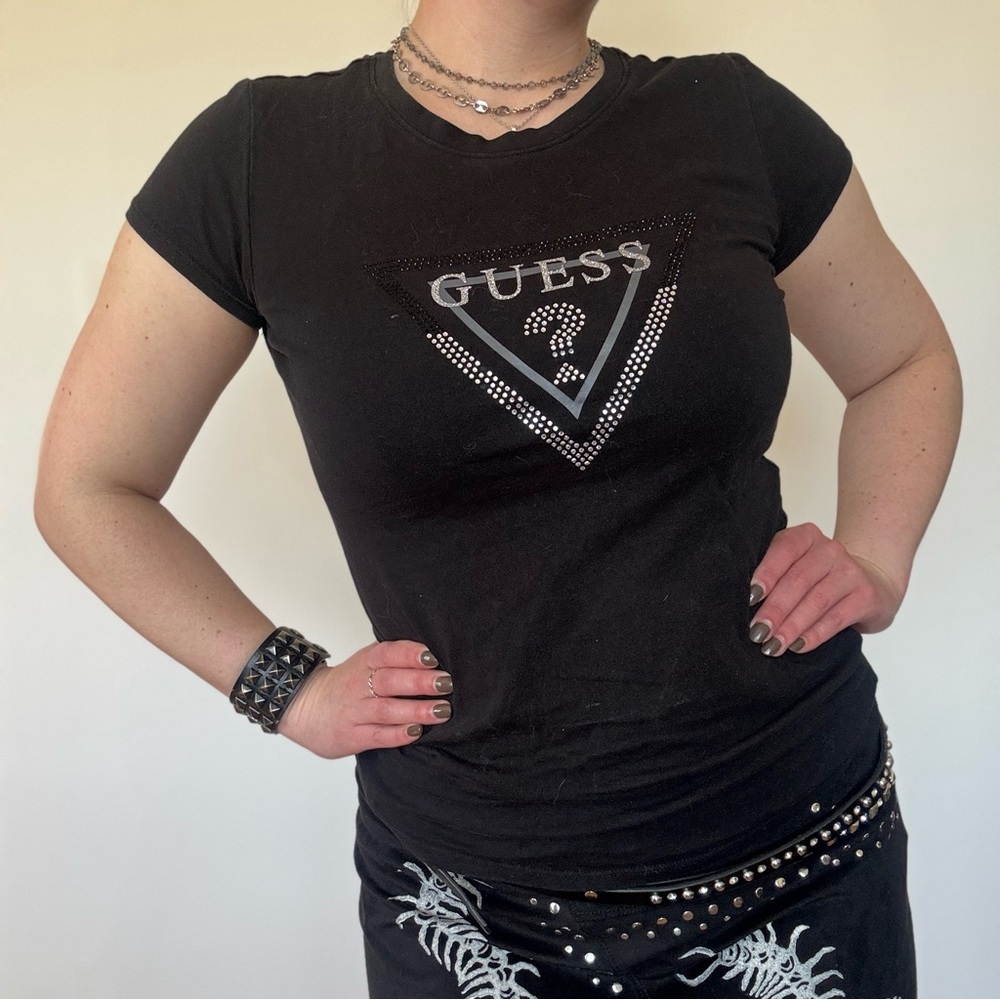 Guess Rhinestone Logo T-Shirt - Picture 4 of 8